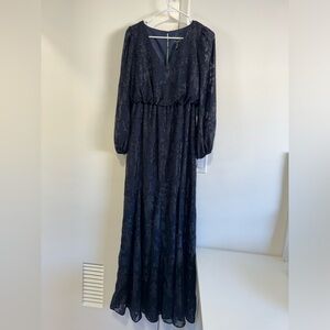 Navy blue Adrianna Papell maxi dress gown size 2